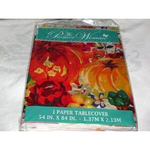 BNIB Pioneer Woman Pumpkin Dot‎ Paper Tablecover (s) 54 x 84 Fall Harvest
